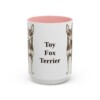 15oz Toy Fox Terrier Mug, Pink, front view