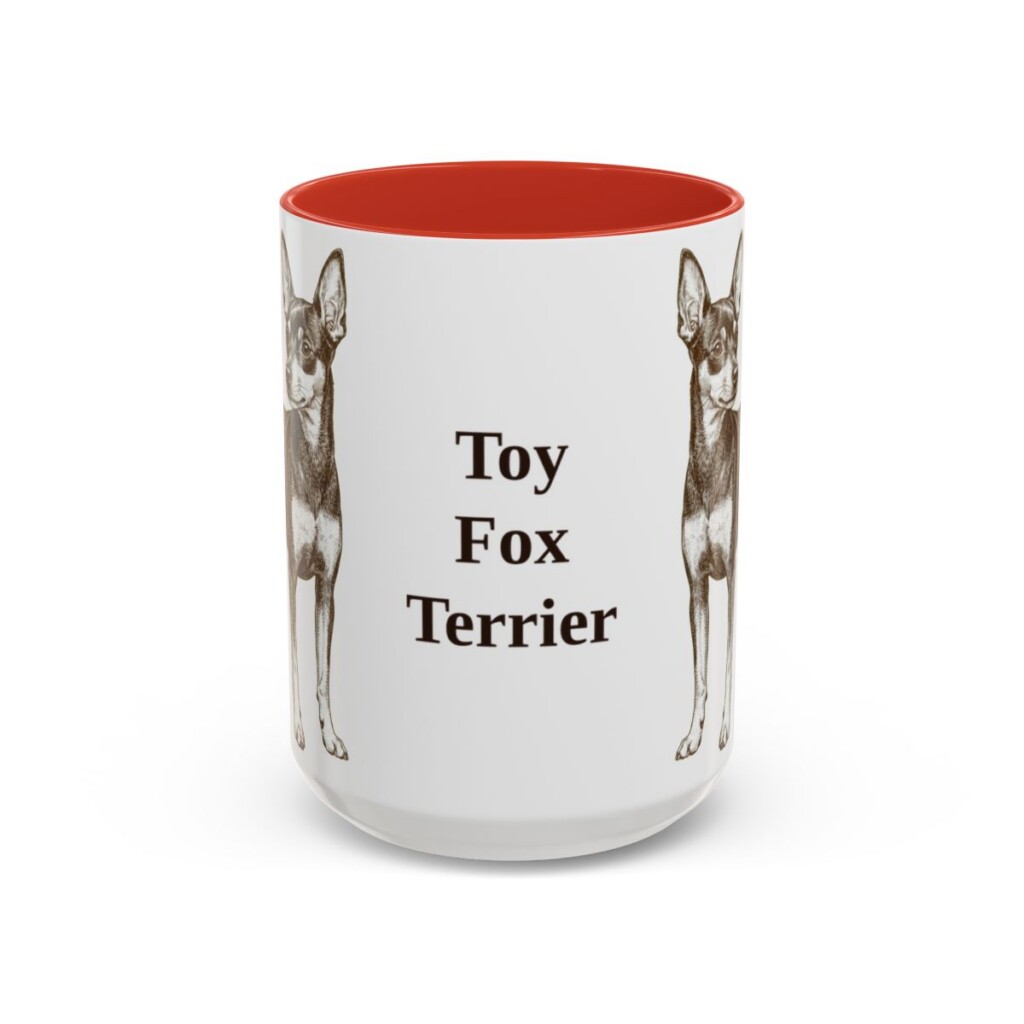 15oz Toy Fox Terrier Mug, Red, front view