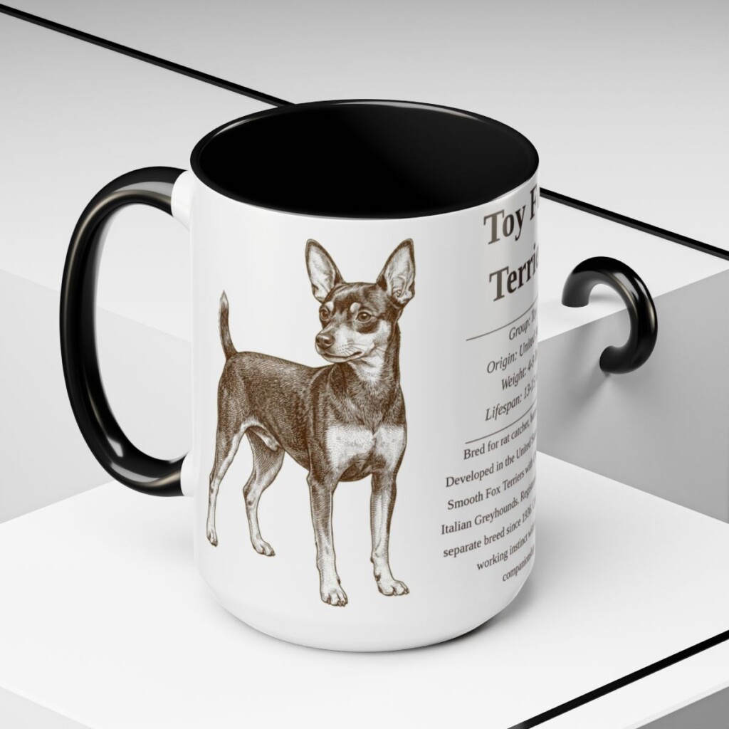 15oz Toy Fox Terrier Mug, Black, lifestyle photo