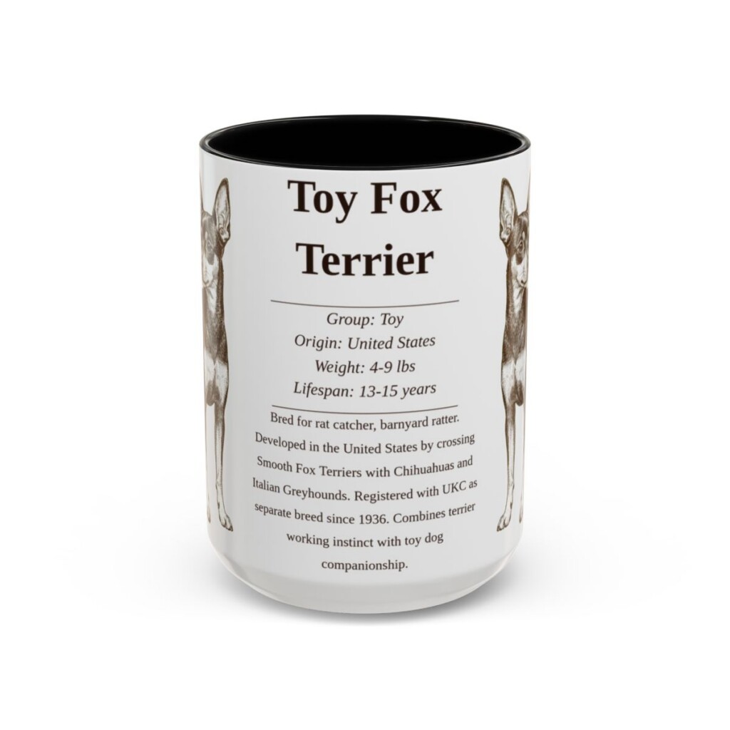 15oz Toy Fox Terrier Mug, Black, front view