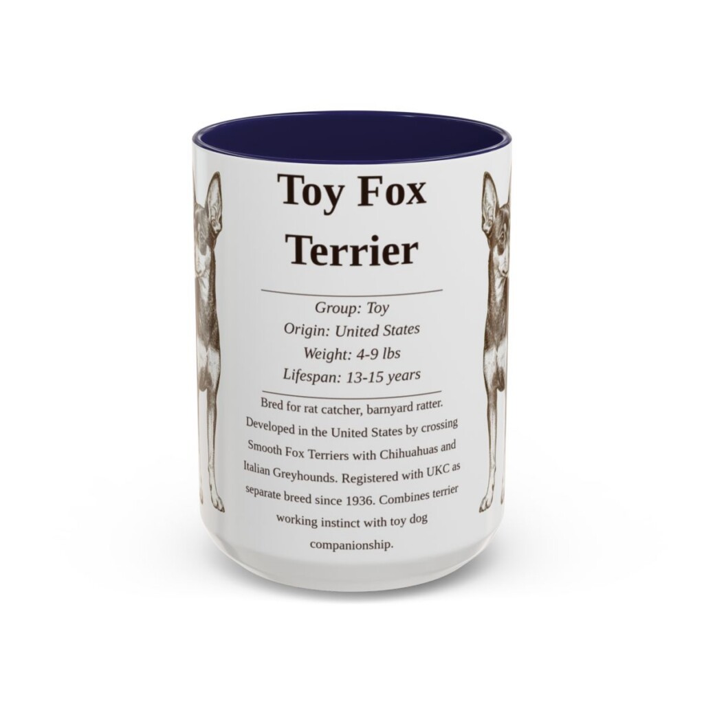 15oz Toy Fox Terrier Mug, Navy, front view