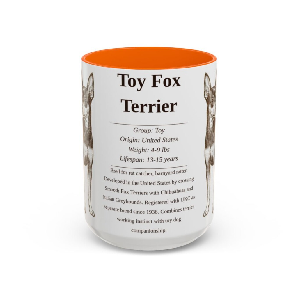 15oz Toy Fox Terrier Mug, Orange, front view
