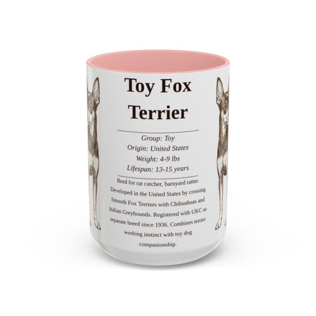 15oz Toy Fox Terrier Mug, Pink, front view