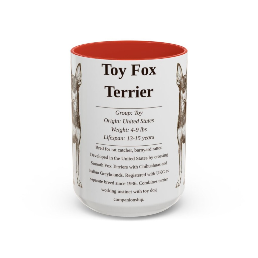 15oz Toy Fox Terrier Mug, Red, front view
