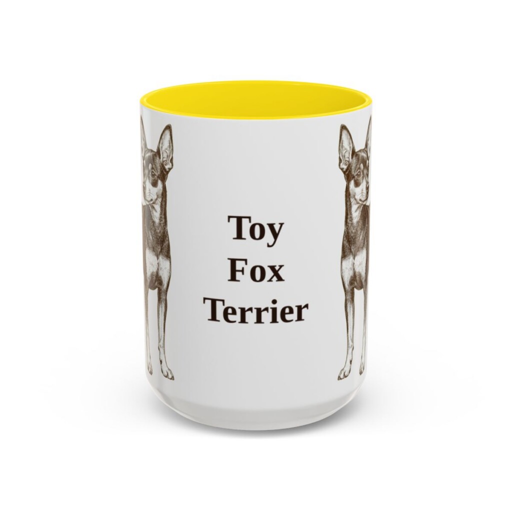 15oz Toy Fox Terrier Mug, Yellow, front view