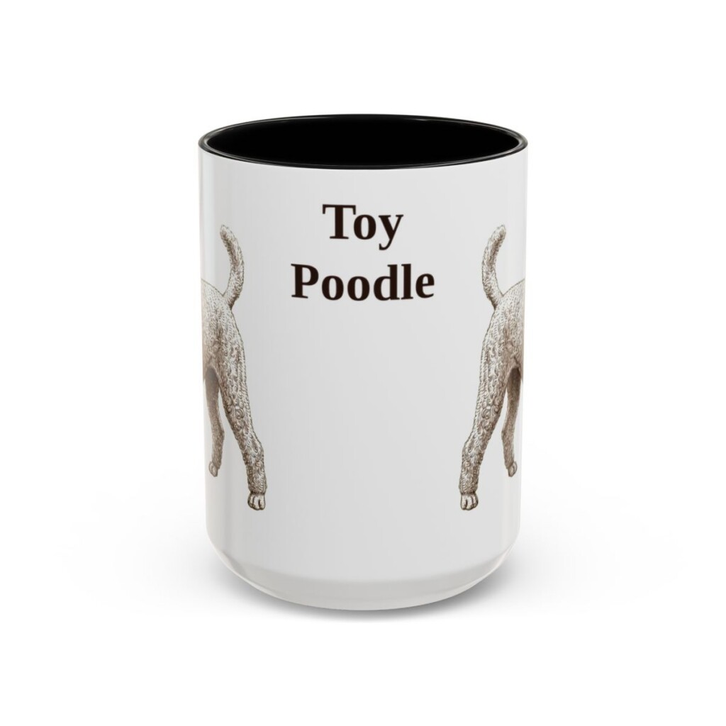 15oz Toy Poodle Mug, Black, front view
