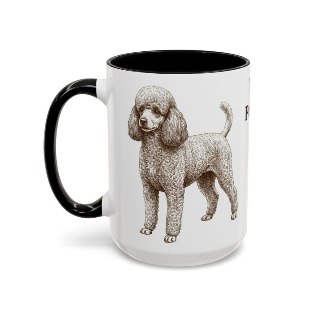 15oz Toy Poodle Mug, Black, left side view
