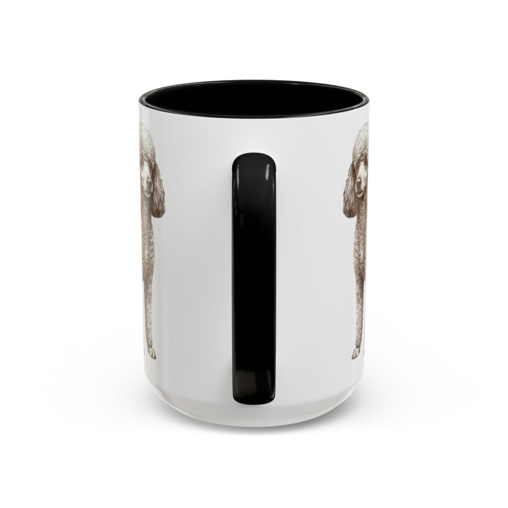 15oz Toy Poodle Dog Dad Mug, Black, back view