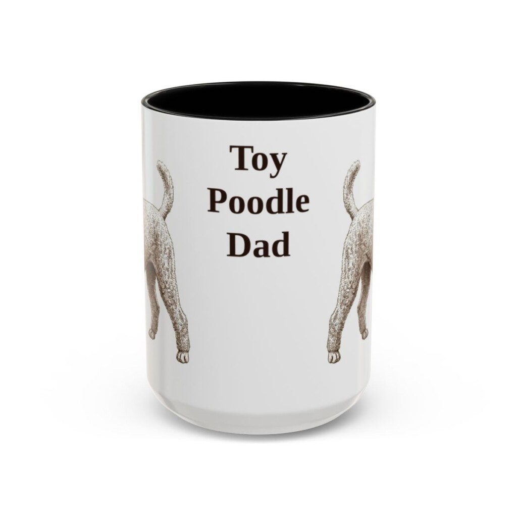 15oz Toy Poodle Dog Dad Mug, Black, front view