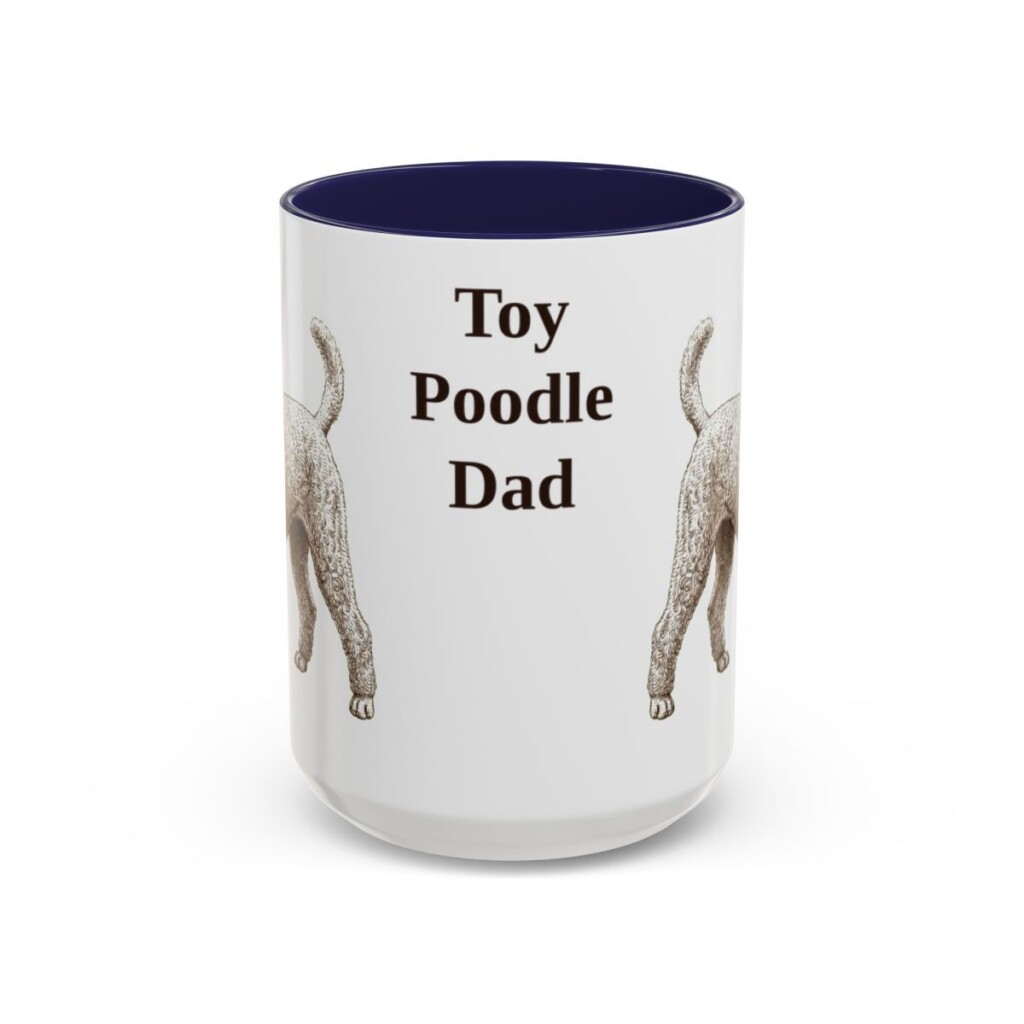 15oz Toy Poodle Dog Dad Mug, Navy, front view