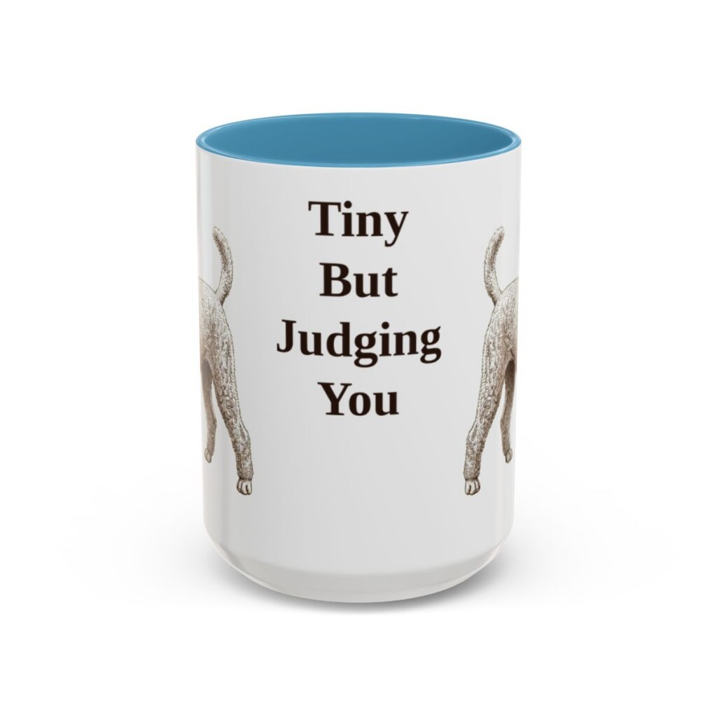 15oz-toy-poodle-mug-humor-light-blue 15oz Funny Toy Poodle Mug, Light Blue, front view