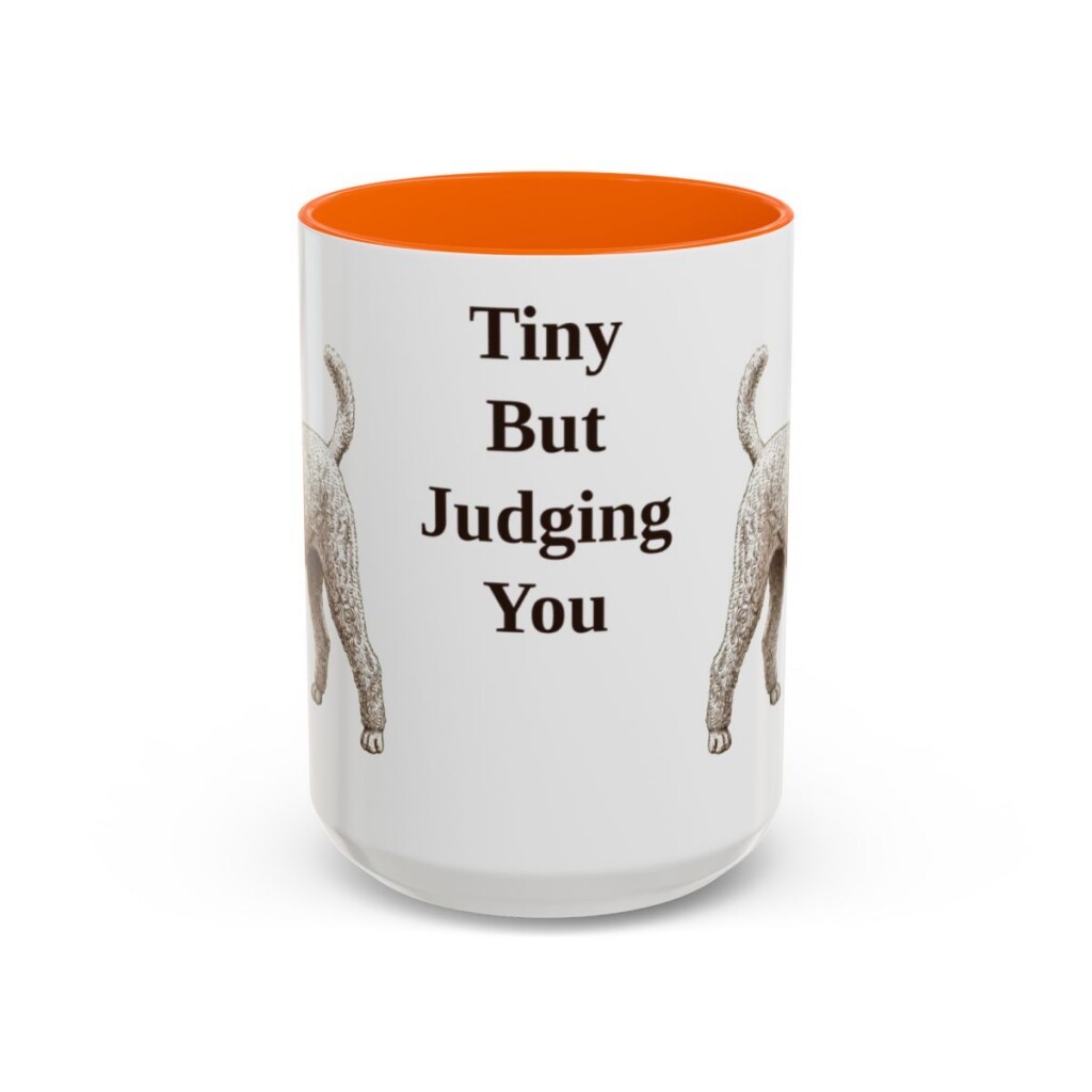 15oz-toy-poodle-mug-humor-orange 15oz Funny Toy Poodle Mug, Orange, front view