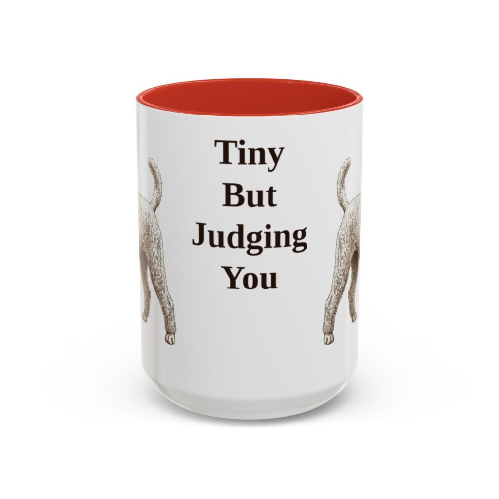 15oz-toy-poodle-mug-humor-red 15oz Funny Toy Poodle Mug, Red, front view