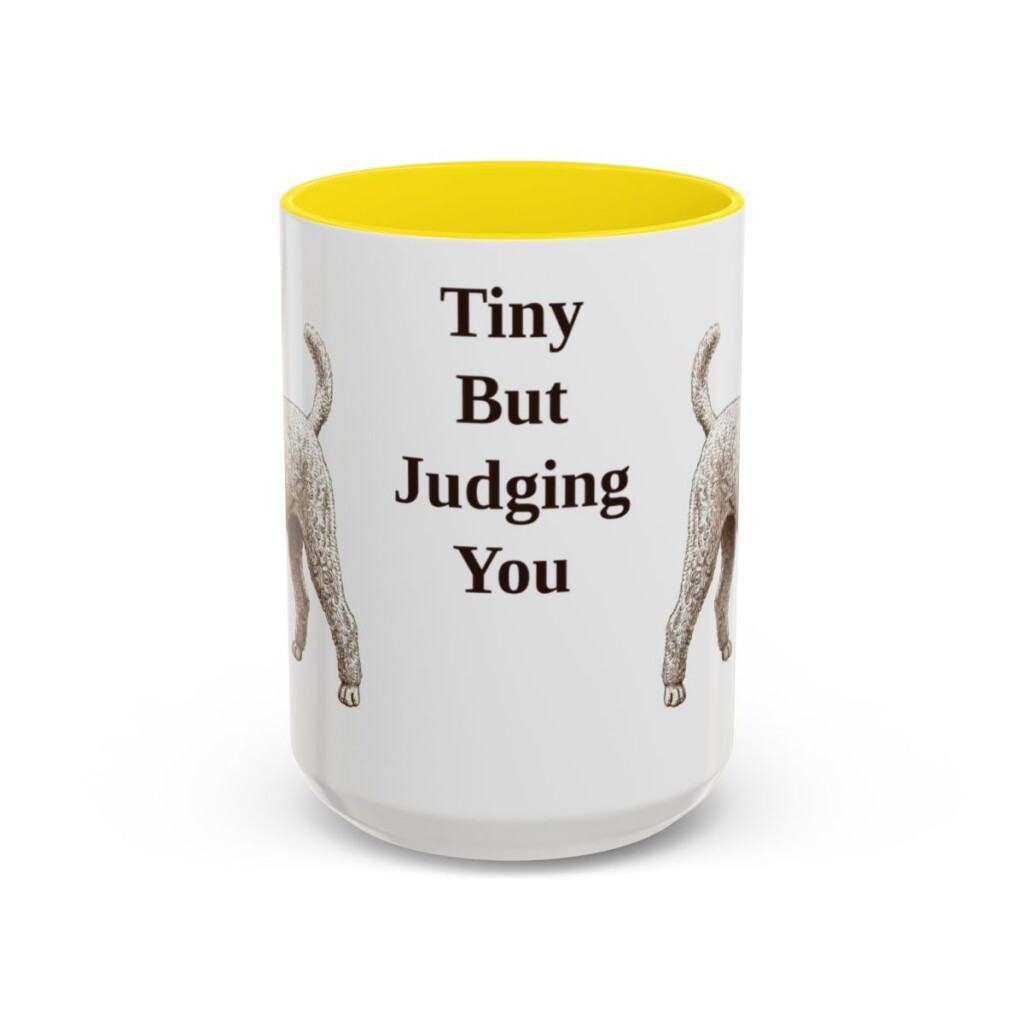 15oz-toy-poodle-mug-humor-yellow 15oz Funny Toy Poodle Mug, Yellow, front view