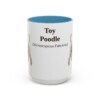 15oz Toy Poodle Latin Mug, Light Blue, front view