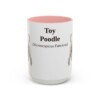 15oz Toy Poodle Latin Mug, Pink, front view