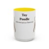 15oz Toy Poodle Latin Mug, Yellow, front view
