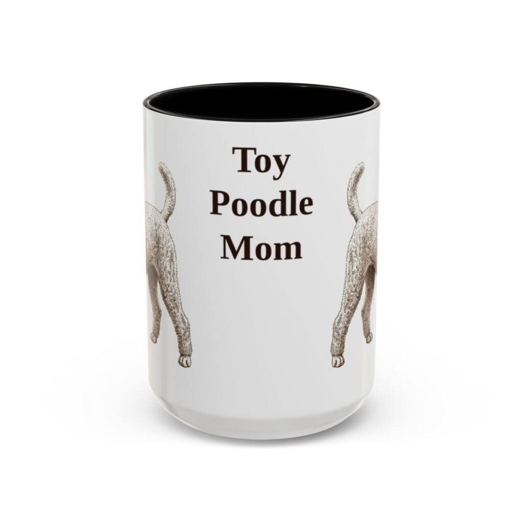 15oz Toy Poodle Dog Mom Mug, Black, front view