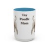 15oz Toy Poodle Dog Mom Mug, Light Blue, front view