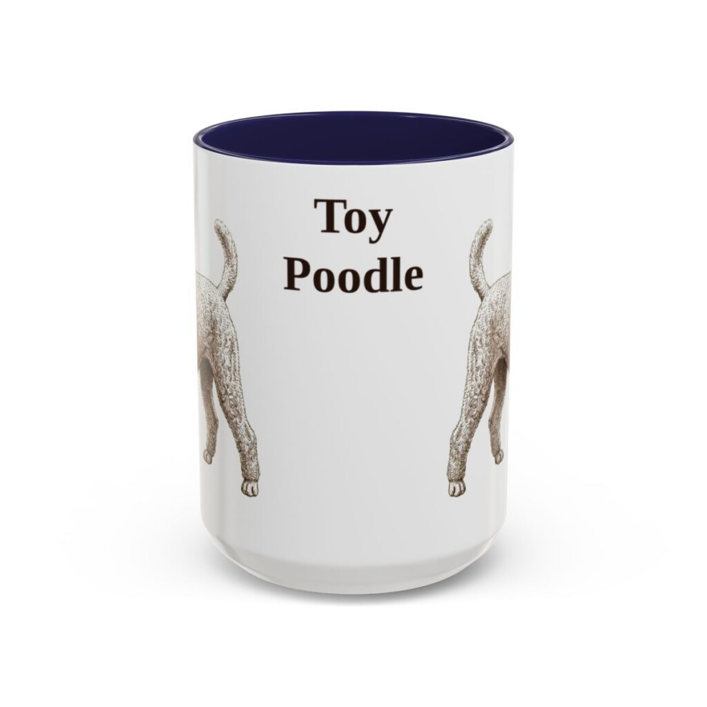 15oz Toy Poodle Mug, Navy, front view