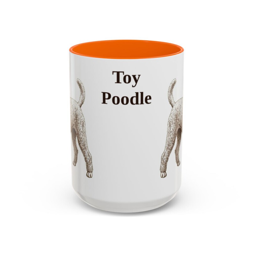 15oz Toy Poodle Mug, Orange, front view