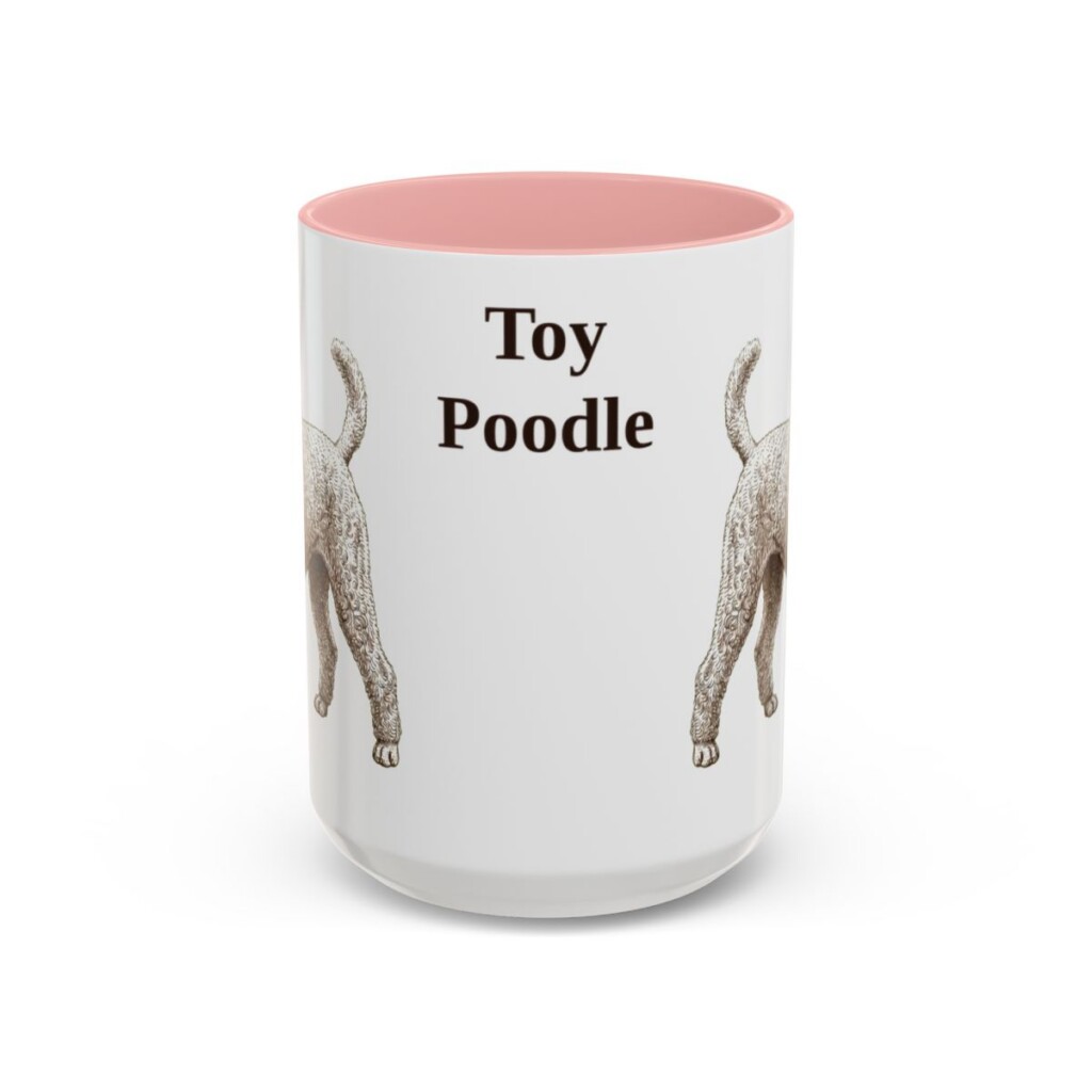 15oz Toy Poodle Mug, Pink, front view