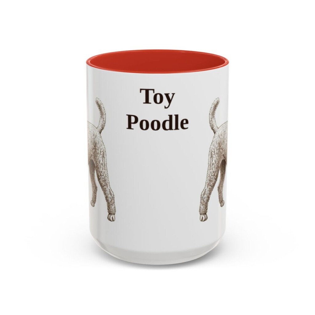 15oz Toy Poodle Mug, Red, front view