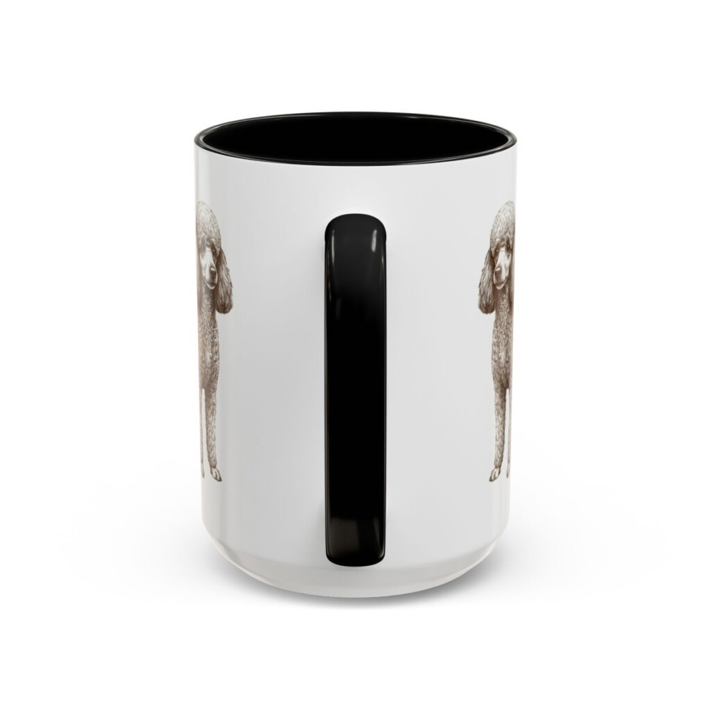 15oz Toy Poodle Mug, Black, back view