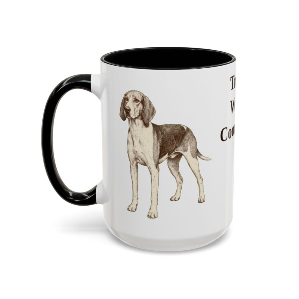 15oz Treeing Walker Coonhound Mug, Black, left side view