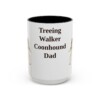 15oz Treeing Walker Coonhound Dog Dad Mug, Black, front view