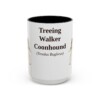 15oz Treeing Walker Coonhound Latin Mug, Black, front view