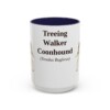 15oz Treeing Walker Coonhound Latin Mug, Navy, front view