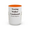 15oz Treeing Walker Coonhound Latin Mug, Orange, front view