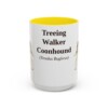 15oz Treeing Walker Coonhound Latin Mug, Yellow, front view