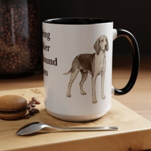 15oz Treeing Walker Coonhound Dog Mom Mug, Black, lifestyle photo