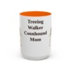 15oz Treeing Walker Coonhound Dog Mom Mug, Orange, front view