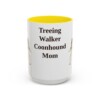 15oz Treeing Walker Coonhound Dog Mom Mug, Yellow, front view