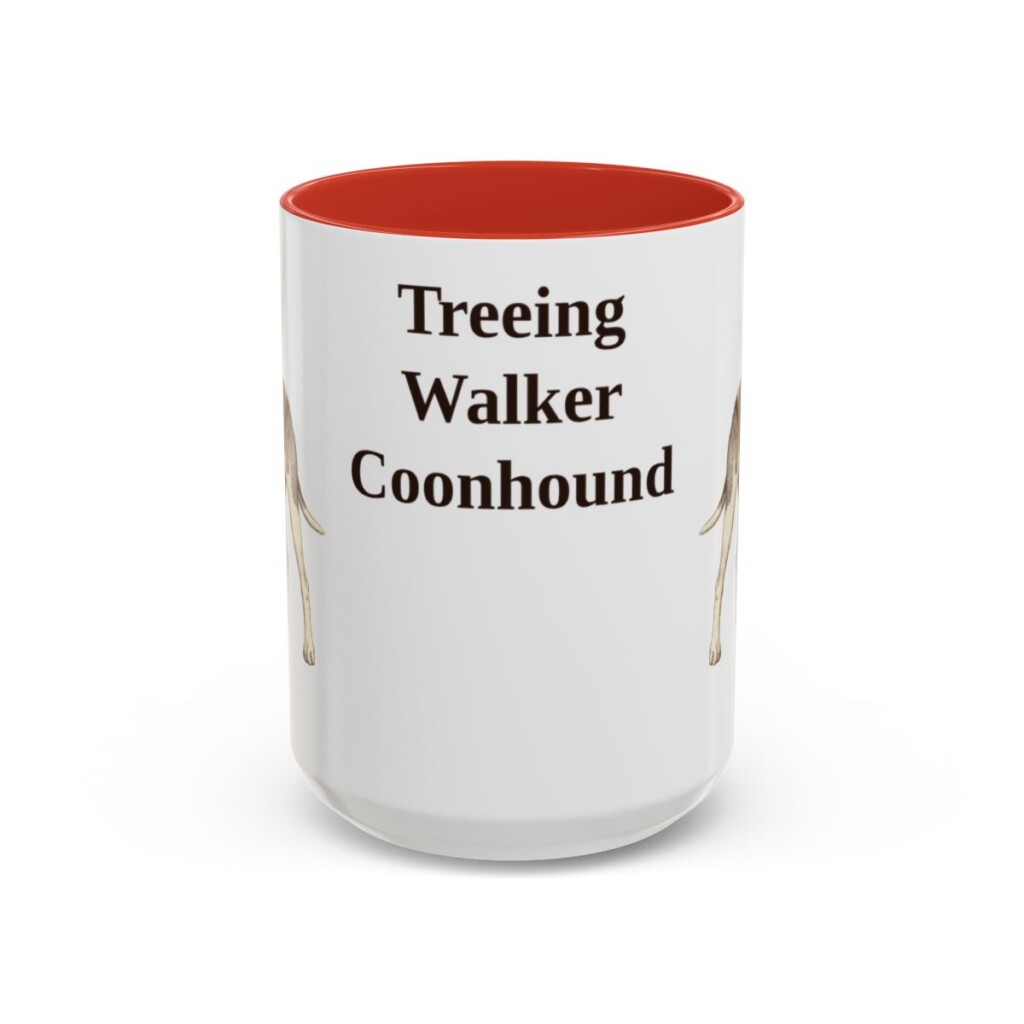 15oz Treeing Walker Coonhound Mug, Red, front view