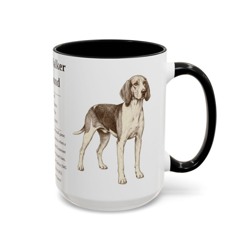 15oz Treeing Walker Coonhound Mug, Black, right side view