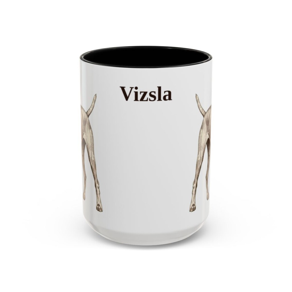 15oz Vizsla Mug, Black, front view