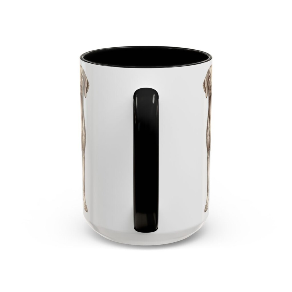 15oz Vizsla Dog Dad Mug, Black, back view