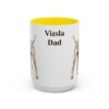 15oz Vizsla Dog Dad Mug, Yellow, front view