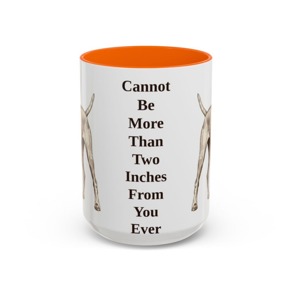 15oz Funny Vizsla Mug, Orange, front view
