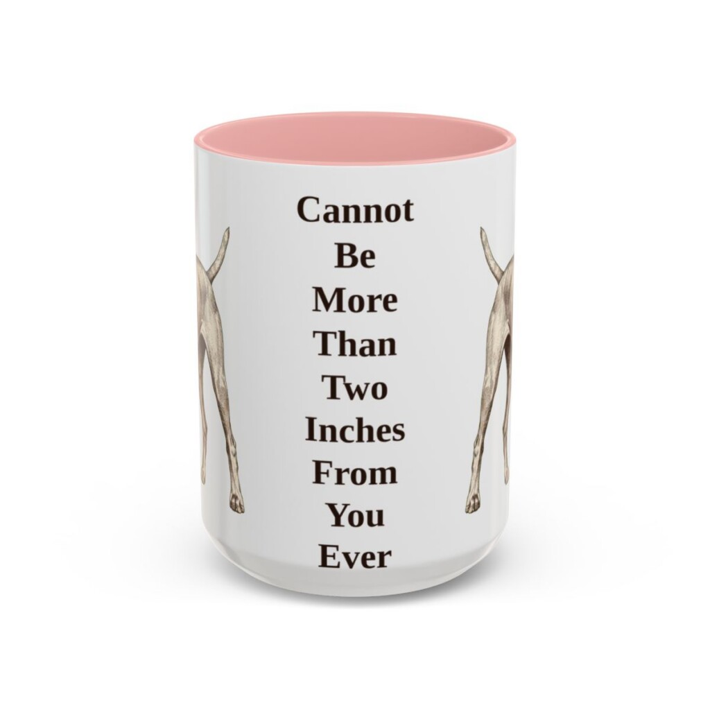 15oz Funny Vizsla Mug, Pink, front view