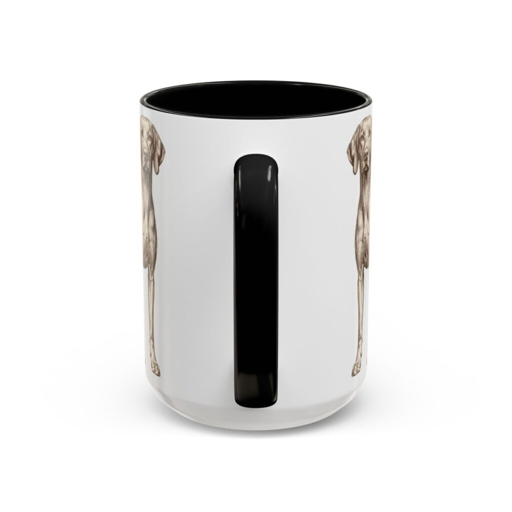 15oz Vizsla Latin Mug, Black, back view