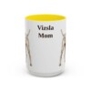 15oz-vizsla-mug-mom-yellow 15oz Vizsla Dog Mom Mug, Yellow, front view