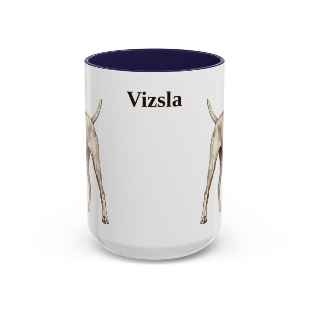 15oz Vizsla Mug, Navy, front view