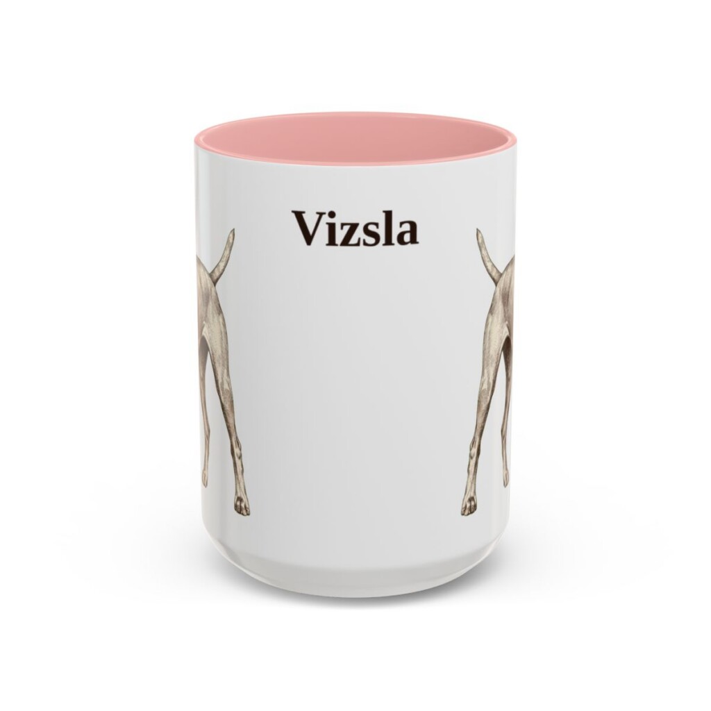 15oz Vizsla Mug, Pink, front view