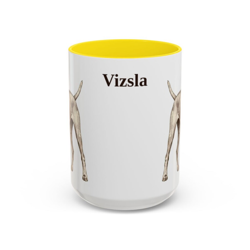 15oz Vizsla Mug, Yellow, front view