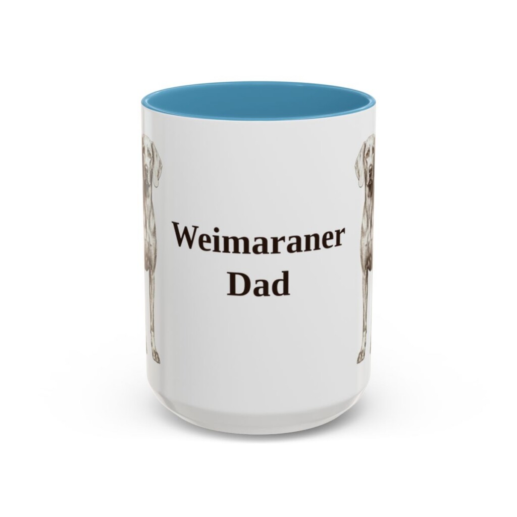 15oz Weimaraner Dog Dad Mug, Light Blue, front view